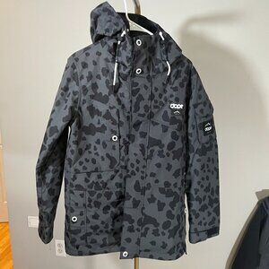 Dope Snow Women’s Snowboard Jacket Size L | Gray Black Camo Hooded